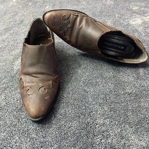 Details vintage western brown leather ankle boots woman’s size 7